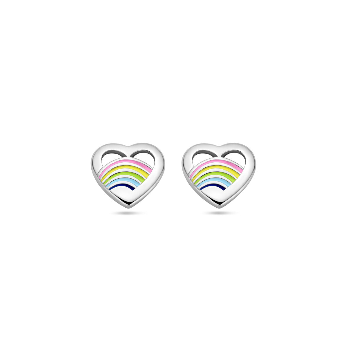 Fantasy Collection Oorbellen hart emaille zilver