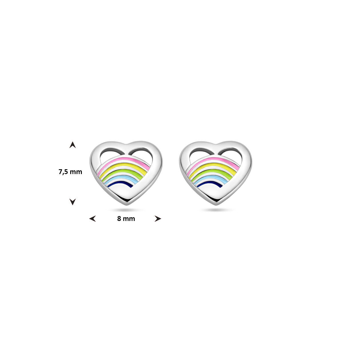 Fantasy Collection Oorbellen hart emaille zilver