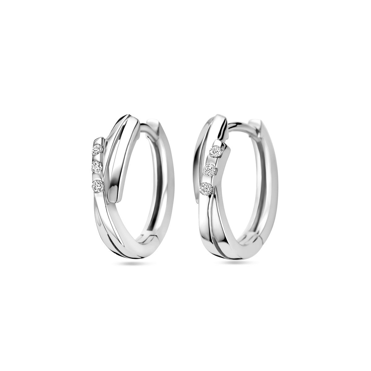 Fantasy Collection Oorbellen zirkonia zilver