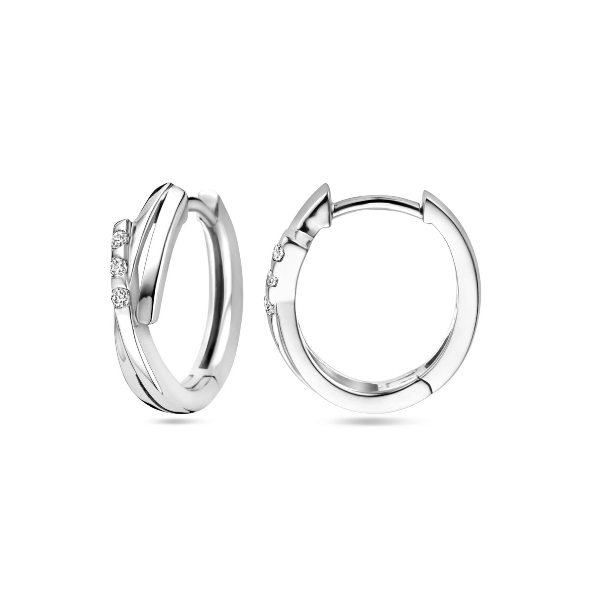 Fantasy Collection Oorbellen zirkonia zilver