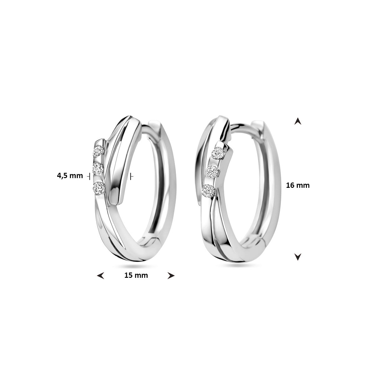 Fantasy Collection Oorbellen zirkonia zilver