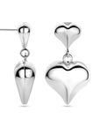 Zilver Gerhodineerd Oorhangers Hart 35 Mm 1339123 - PansiteNederland.nl