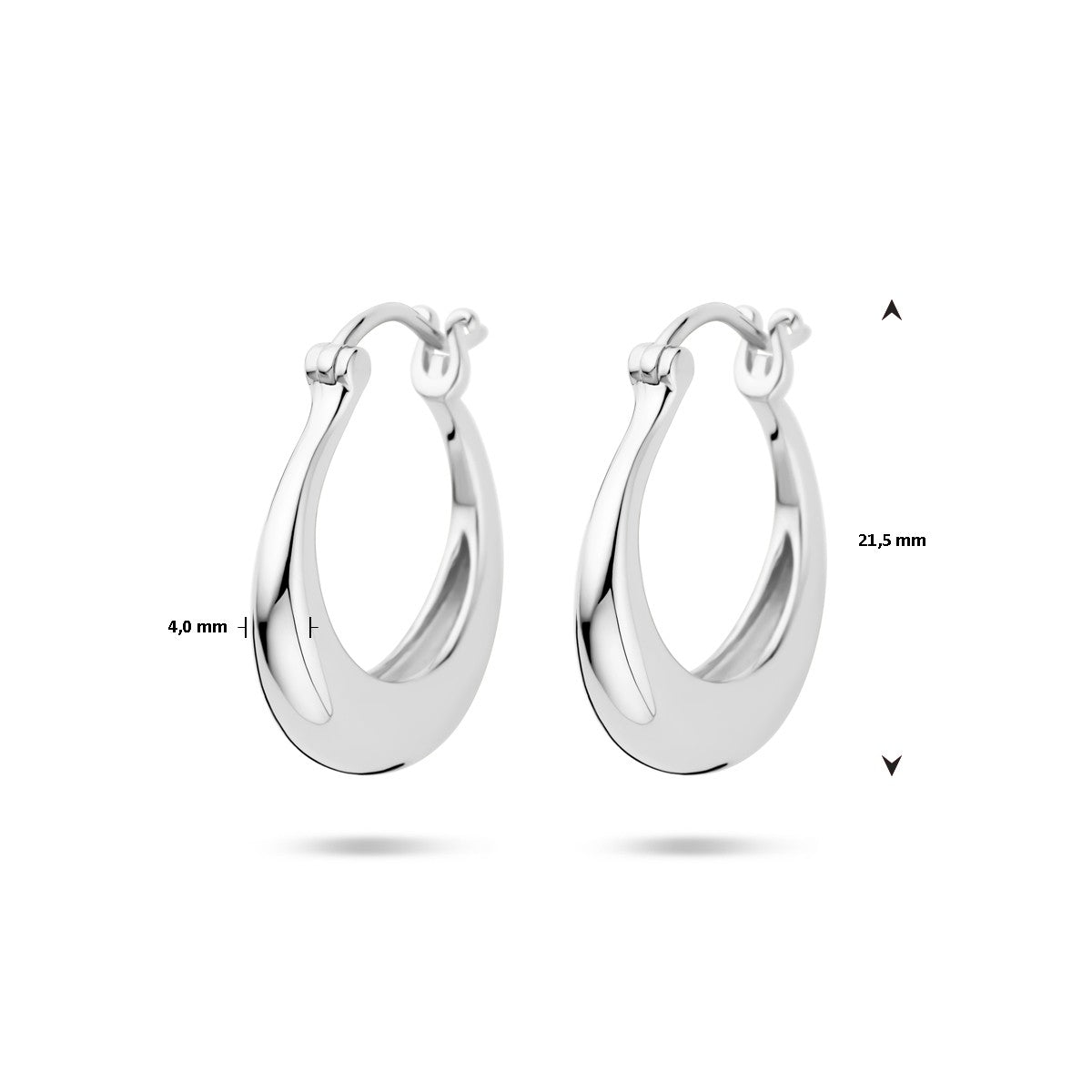 Fantasy Collection Oorbellen ronde buis 21,5 mm zilver
