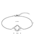 Zilver Gerhodineerd Armband Klavertje Zirkonia 17+3Cm 1339246 - PansiteNederland.nl