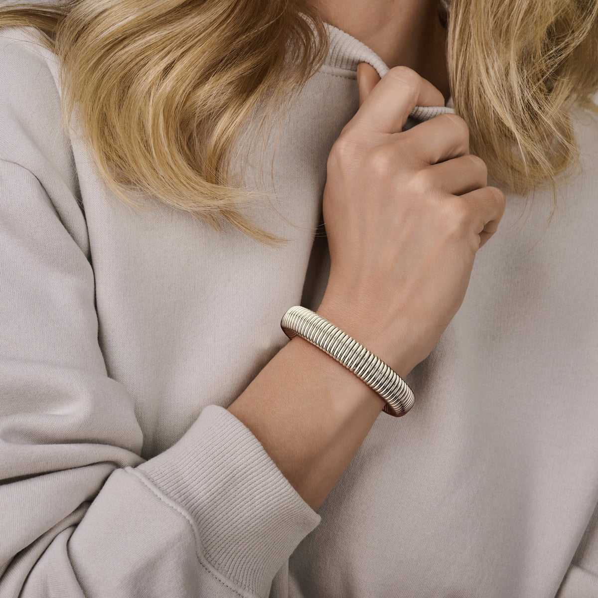 Fantasy Collection Klemband tubogas zirkonia 13 mm zilver armband