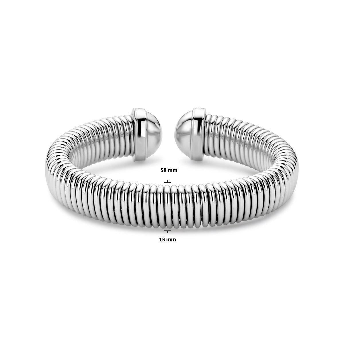 Fantasy Collection Klemband tubogas zirkonia 13 mm zilver armband