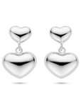 Zilver Gerhodineerd Oorhangers Hartjes 26 Mm 1339304 - PansiteNederland.nl
