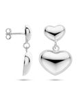 Zilver Gerhodineerd Oorhangers Hartjes 26 Mm 1339304 - PansiteNederland.nl