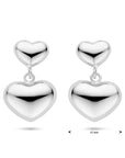 Zilver Gerhodineerd Oorhangers Hartjes 26 Mm 1339304 - PansiteNederland.nl