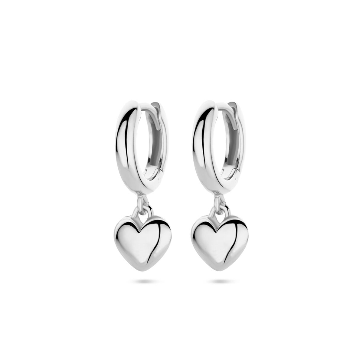Fantasy Collection Oorbellen hartje 18 mm zilver