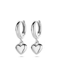 Zilver gerhodineerd klapoorringen hartje 18 mm - 1339307 - PansiteNederland.nl
