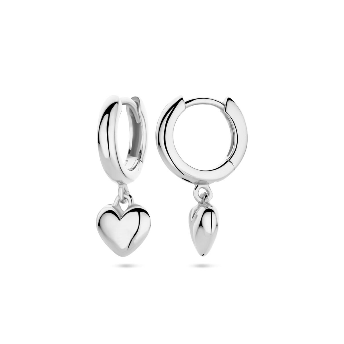 Fantasy Collection Oorbellen hartje 18 mm zilver