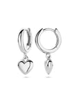 Zilver gerhodineerd klapoorringen hartje 18 mm - 1339307 - PansiteNederland.nl