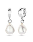 Zilver gerhodineerd oorringen parel 26 mm - 1339310 - PansiteNederland.nl