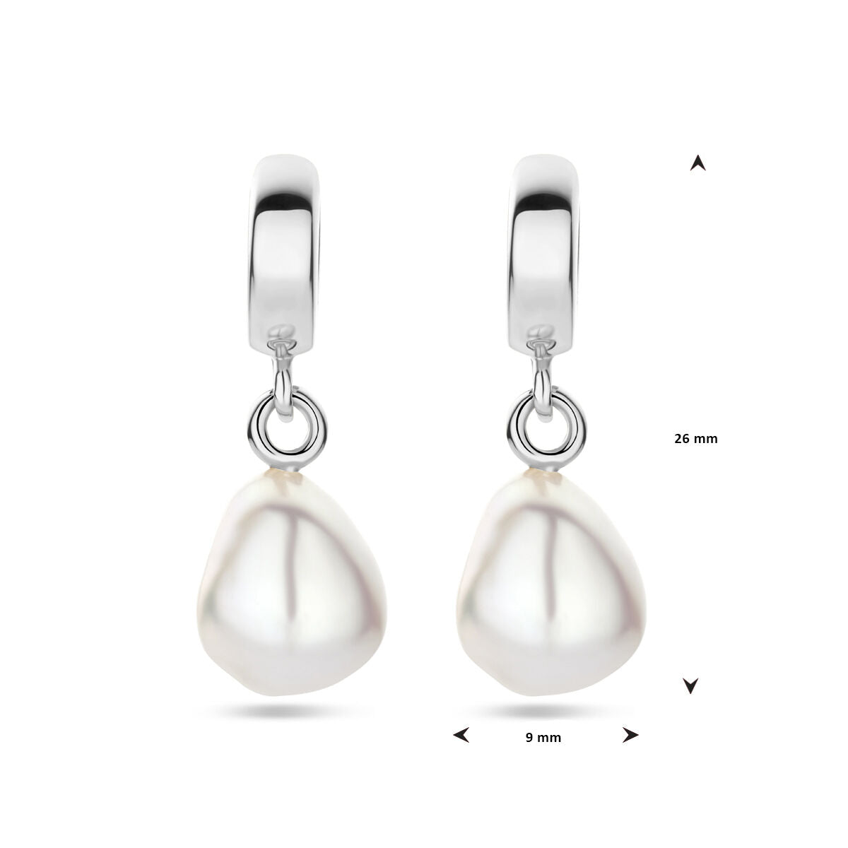 Fantasy Collection Oorbellen parel zilver