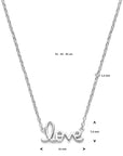 Zilver gerhodineerd collier love 41 - 43 - 45 cm - 1339317 - PansiteNederland.nl