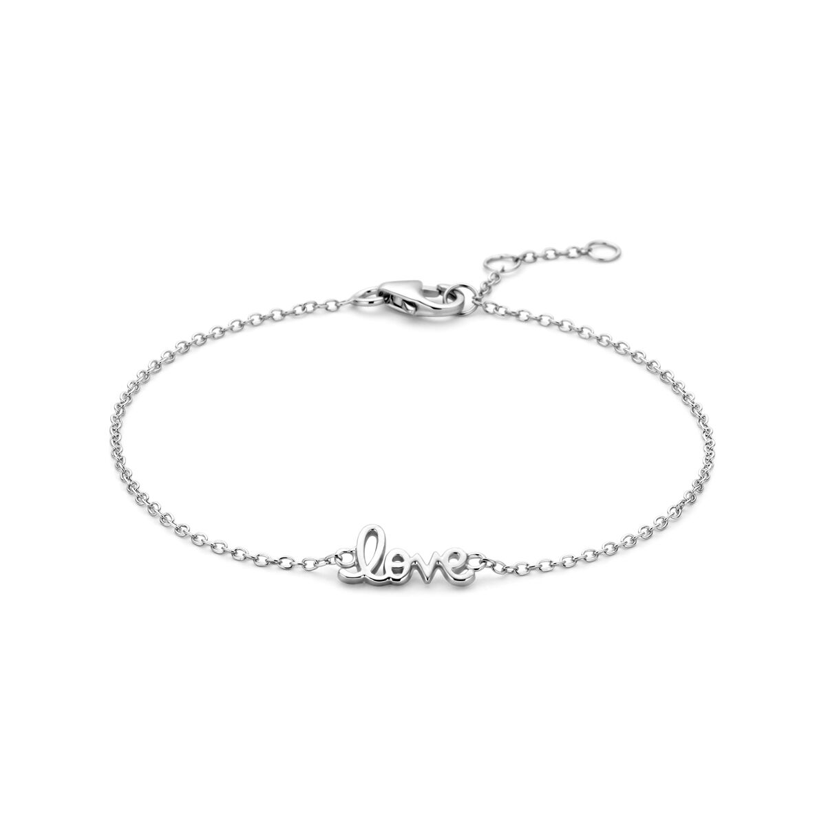 Zilver gerhodineerd armband love 16,5 - 17,5 - 18,5 cm - 1339320 - PansiteNederland.nl
