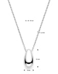 zilver gerhodineerd collier druppel 41 - 43 - 45 cm 1339326 - PansiteNederland.nl