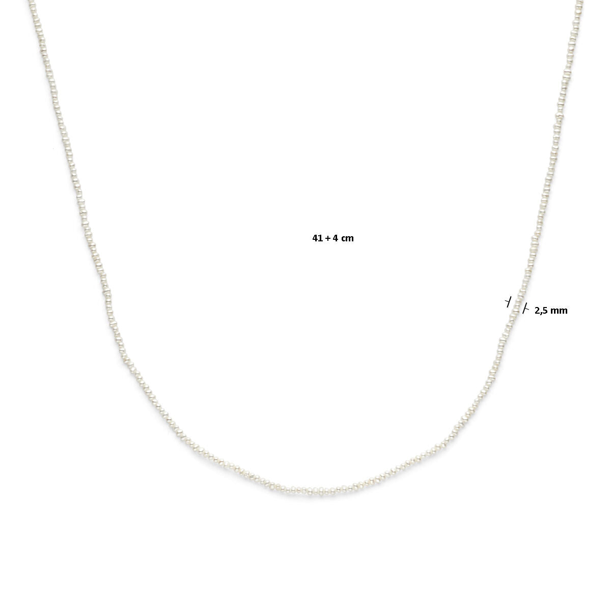 Fantasy Collection Collier parels 41 - 45 cm zilver
