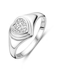 Gerhodineerd Zilver Ring Hartje Met Zirkonia 1339374 - PansiteNederland.nl