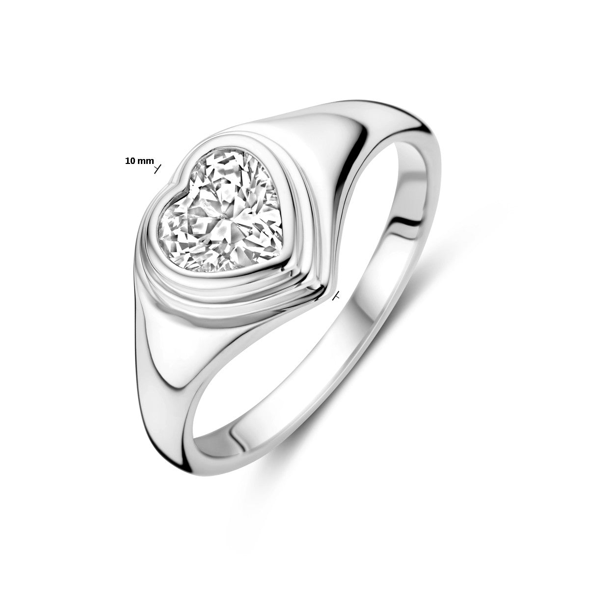 Fantasy Collection Ring hartje zirkonia zilver