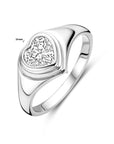 Gerhodineerd Zilver Ring Hartje Met Zirkonia 1339374 - PansiteNederland.nl