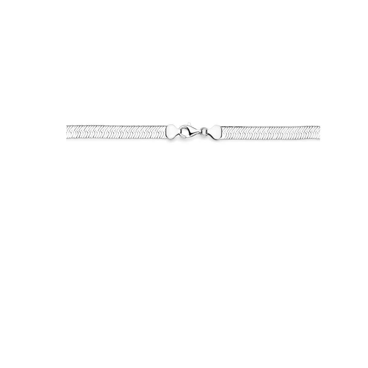 Fantasy Collection Collier slang plat 43 cm zilver