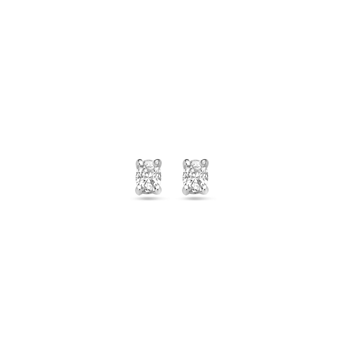 Fantasy Collection Oorbellen zirkonia 4 mm zilver