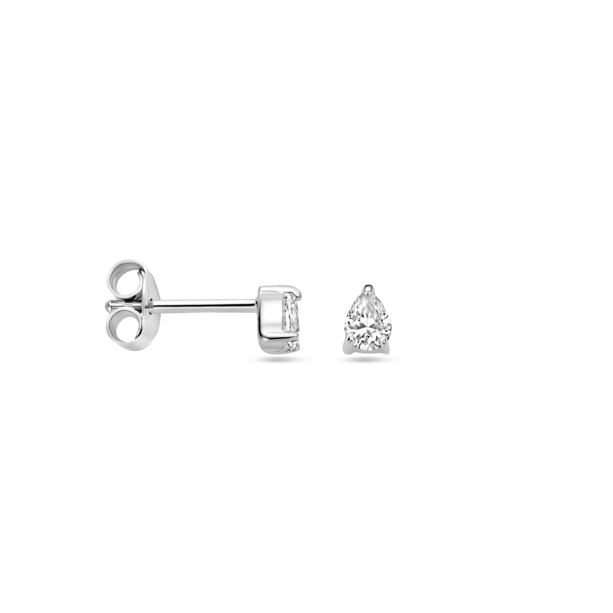 Fantasy Collection Oorbellen zirkonia 4,5 mm zilver