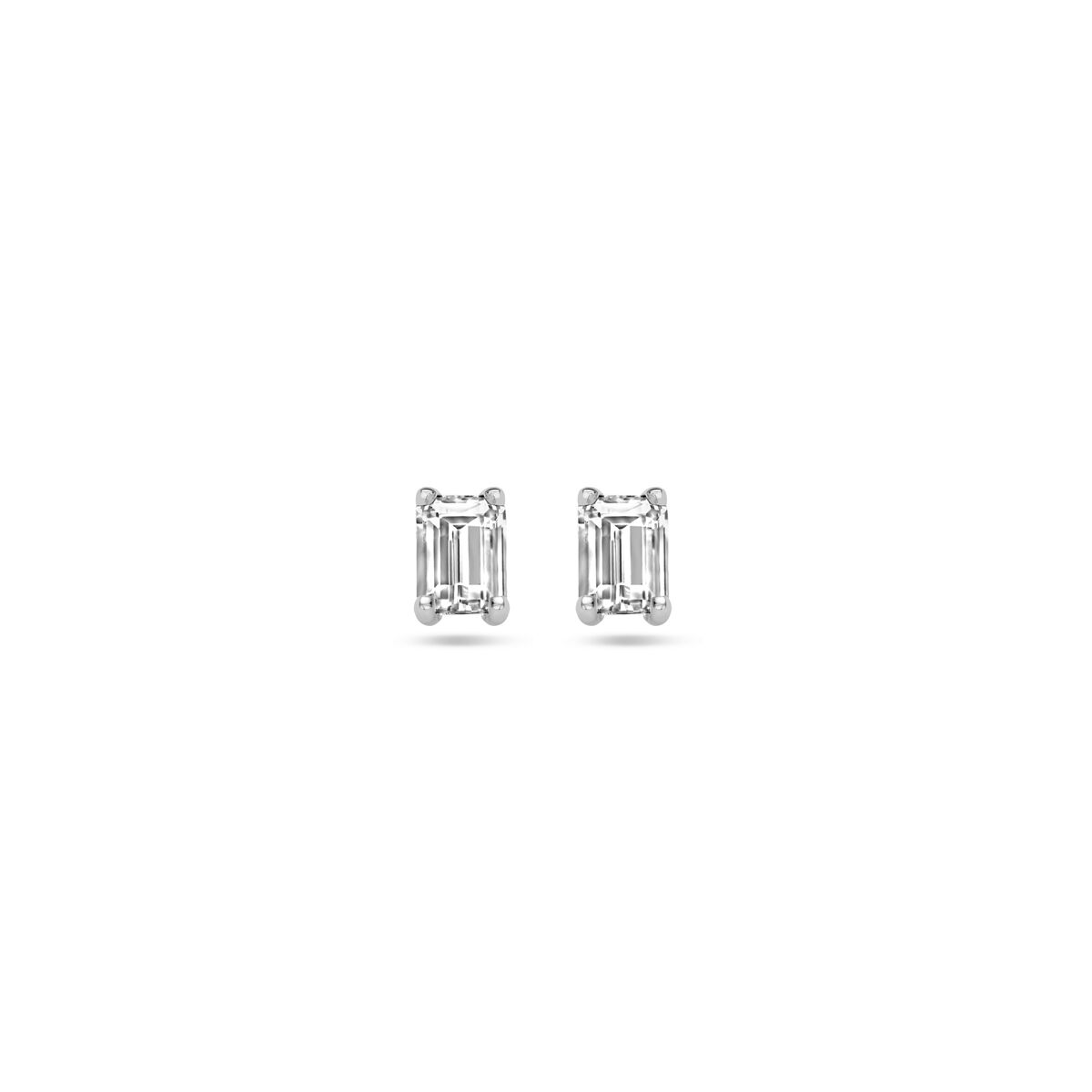 Fantasy Collection Oorbellen zirkonia 4,5 mm zilver