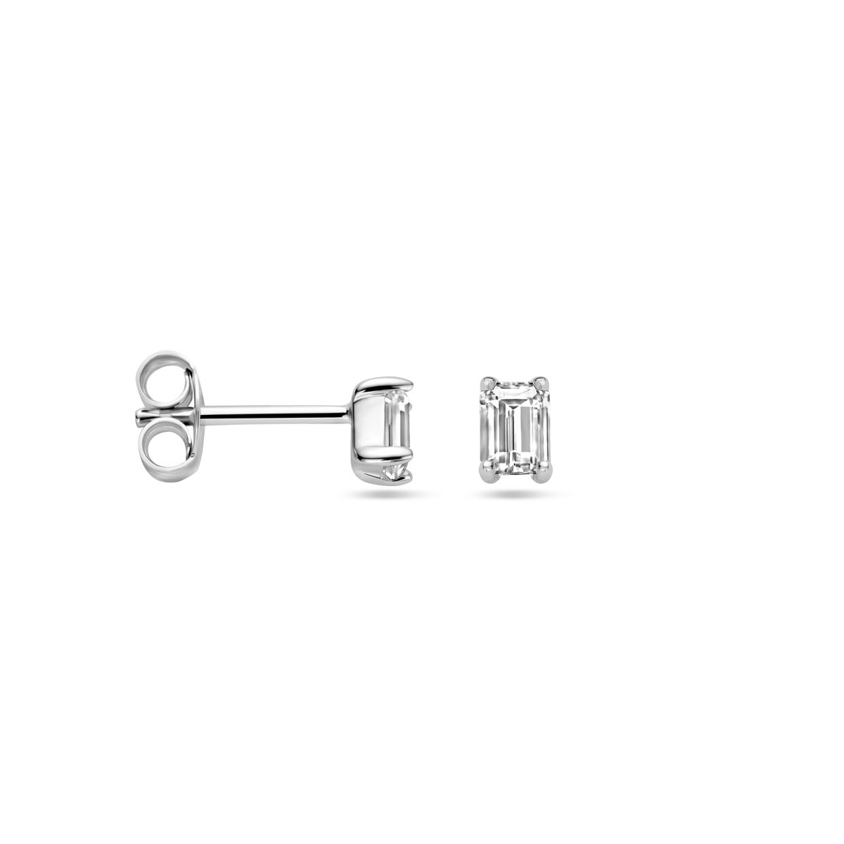 Fantasy Collection Oorbellen zirkonia 4,5 mm zilver