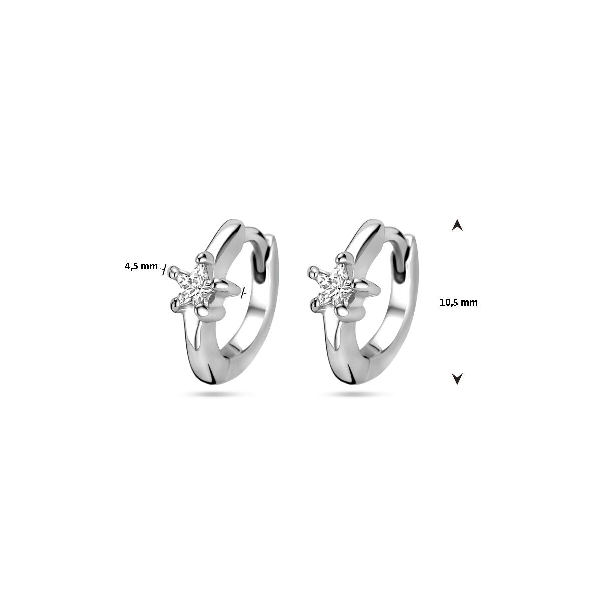 Fantasy Collection Oorbellen zirkonia 10,5 mm zilver