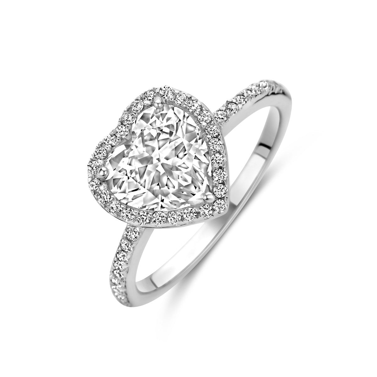 Fantasy Collection Ring hartje zirkonia zilver