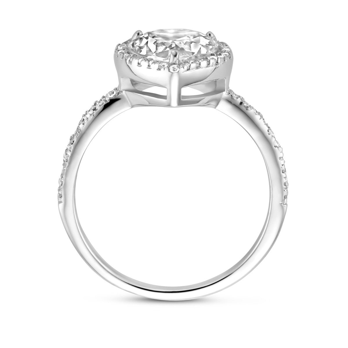 Fantasy Collection Ring hartje zirkonia zilver