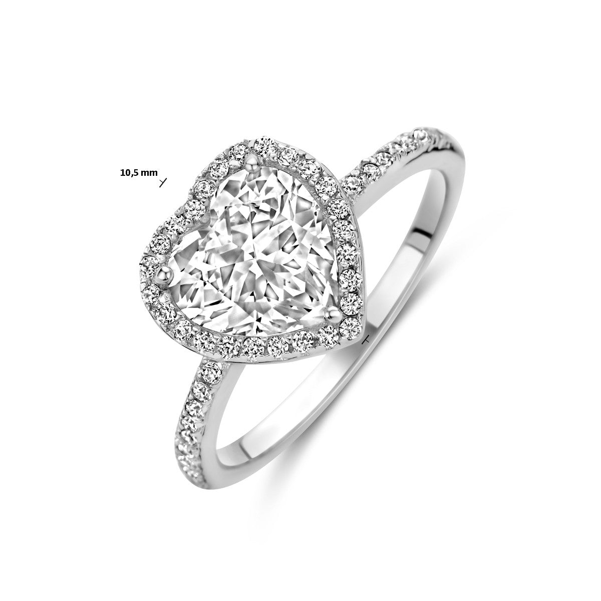 Fantasy Collection Ring hartje zirkonia zilver