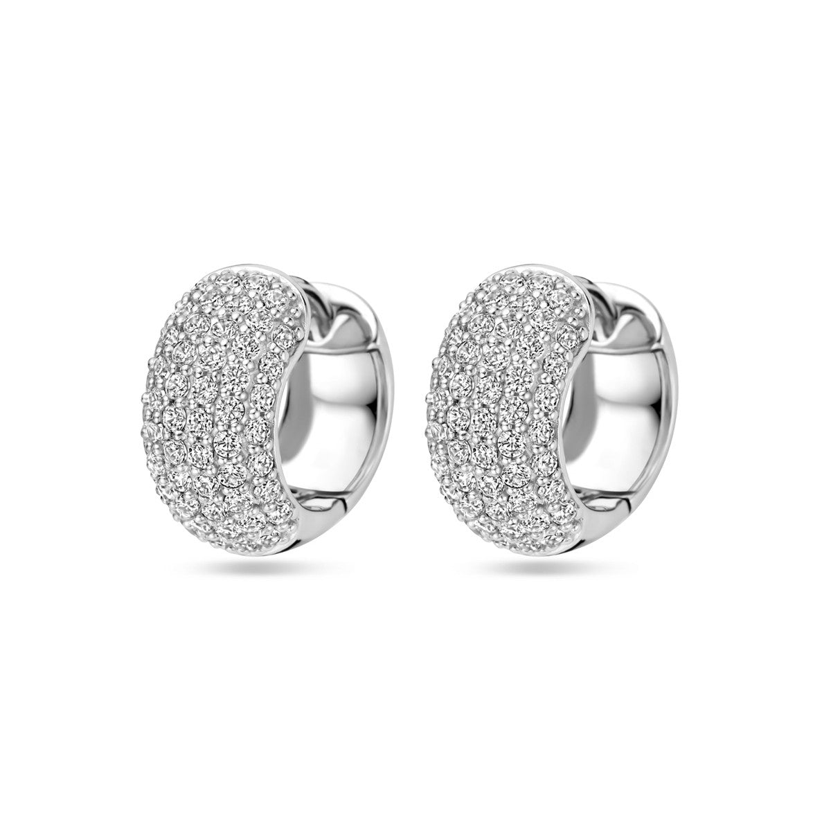 Fantasy Collection Oorbellen zirkonia 16 mm zilver
