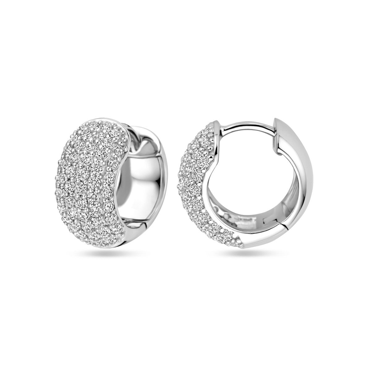 Fantasy Collection Oorbellen zirkonia 16 mm zilver