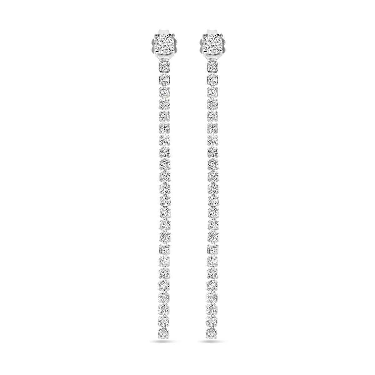 Fantasy Collection Hangende oorbellen zirkonia 55 mm zilver