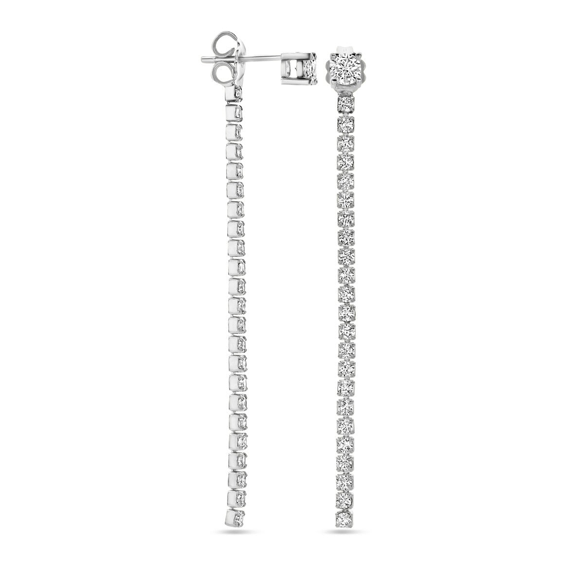 Fantasy Collection Hangende oorbellen zirkonia 55 mm zilver
