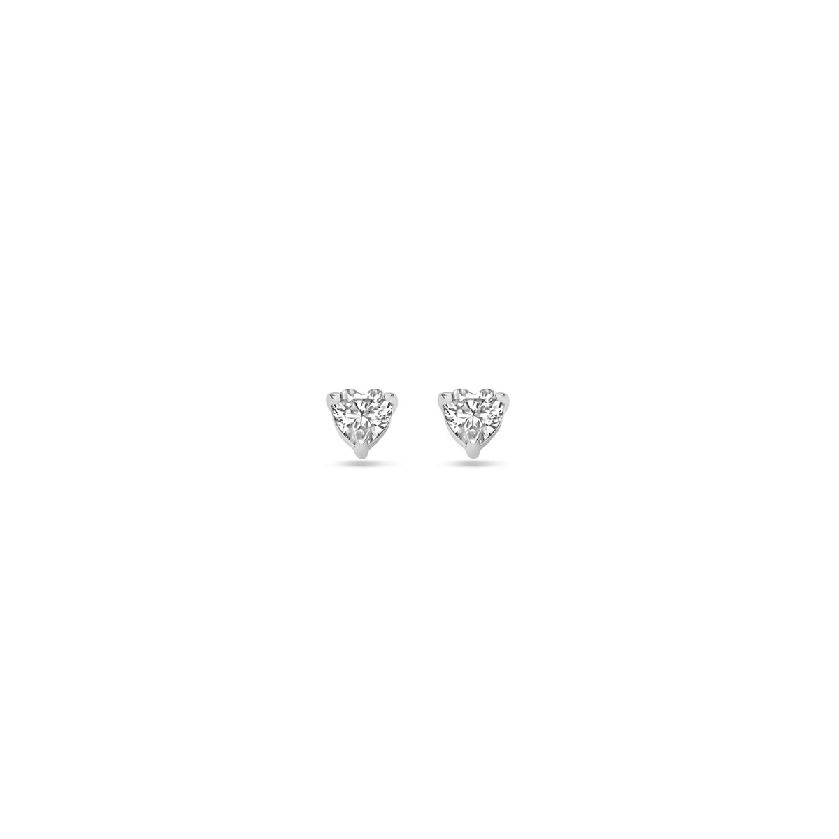 Fantasy Collection Oorbellen hartje zirkonia 3,5 mm zilver