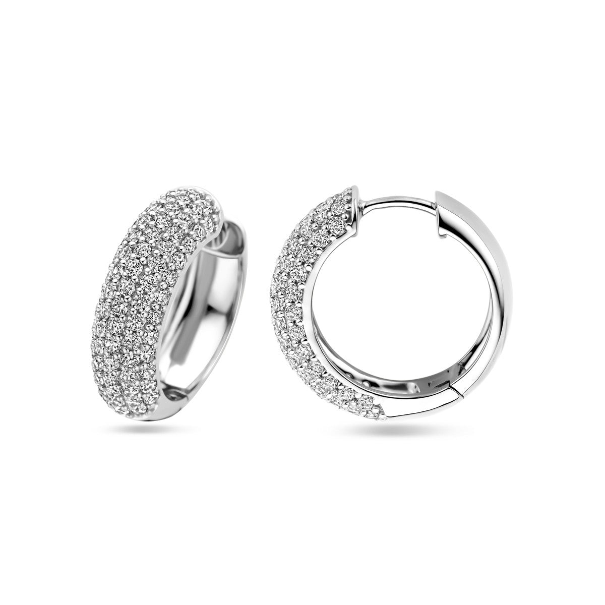 Fantasy Collection Oorbellen zirkonia 21 mm zilver
