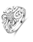 Gerhodineerd Zilver Ring Filigrain Met Zirkonia 1339580 - PansiteNederland.nl