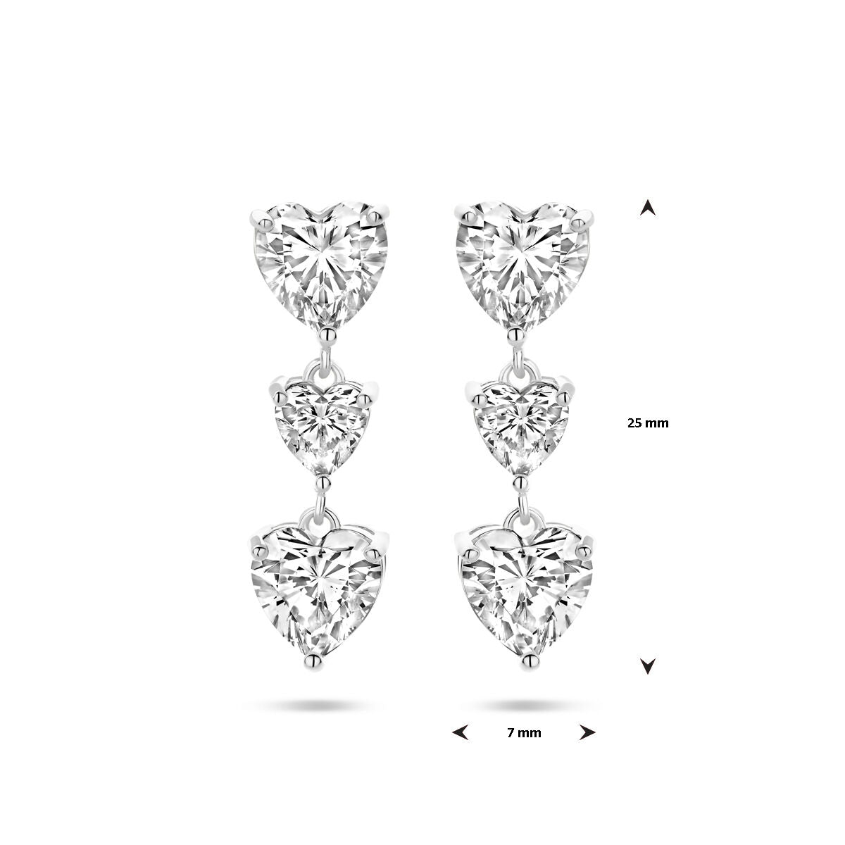 Fantasy Collection Hangende oorbellen zirkonia zilver