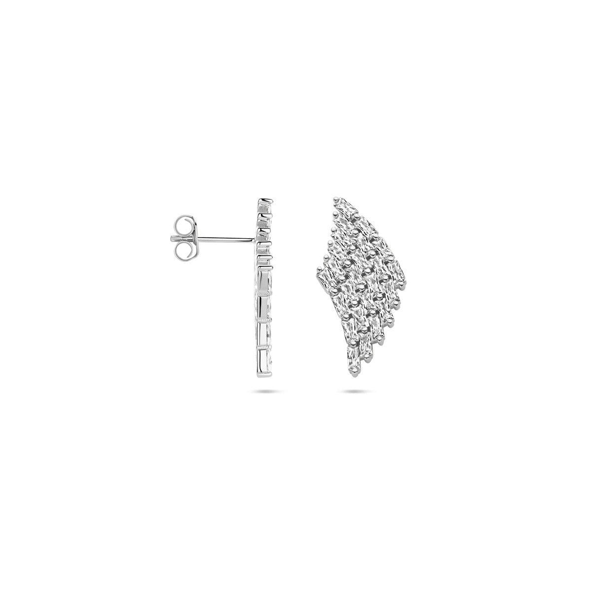 Fantasy Collection Oorbellen zirkonia 23 mm zilver