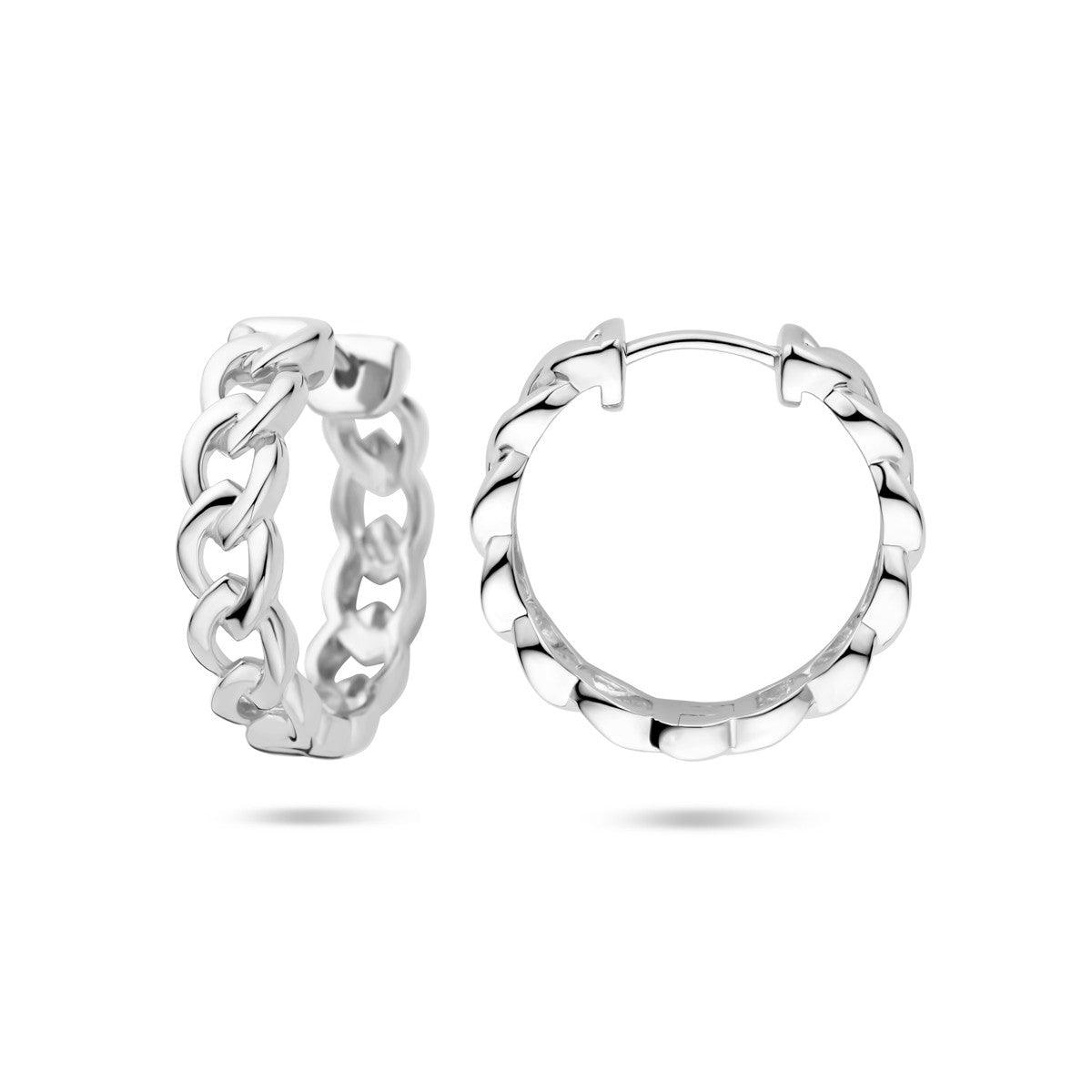 Fantasy Collection Oorbellen schakelmotief 18 mm zilver