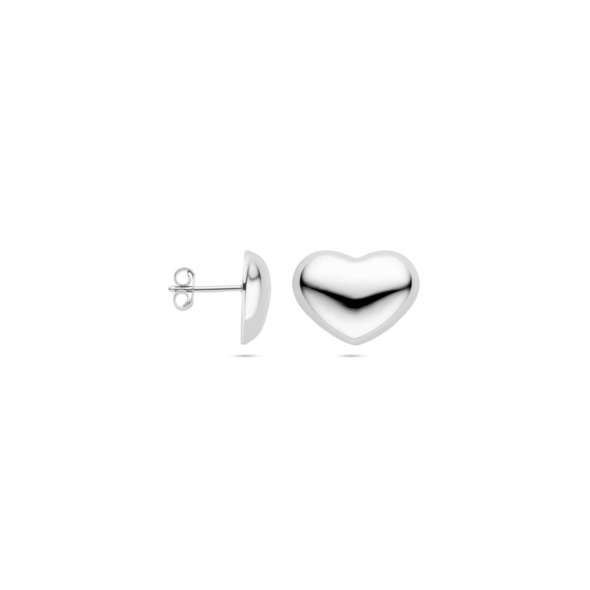 Fantasy Collection Oorbellen hartje 13 mm zilver