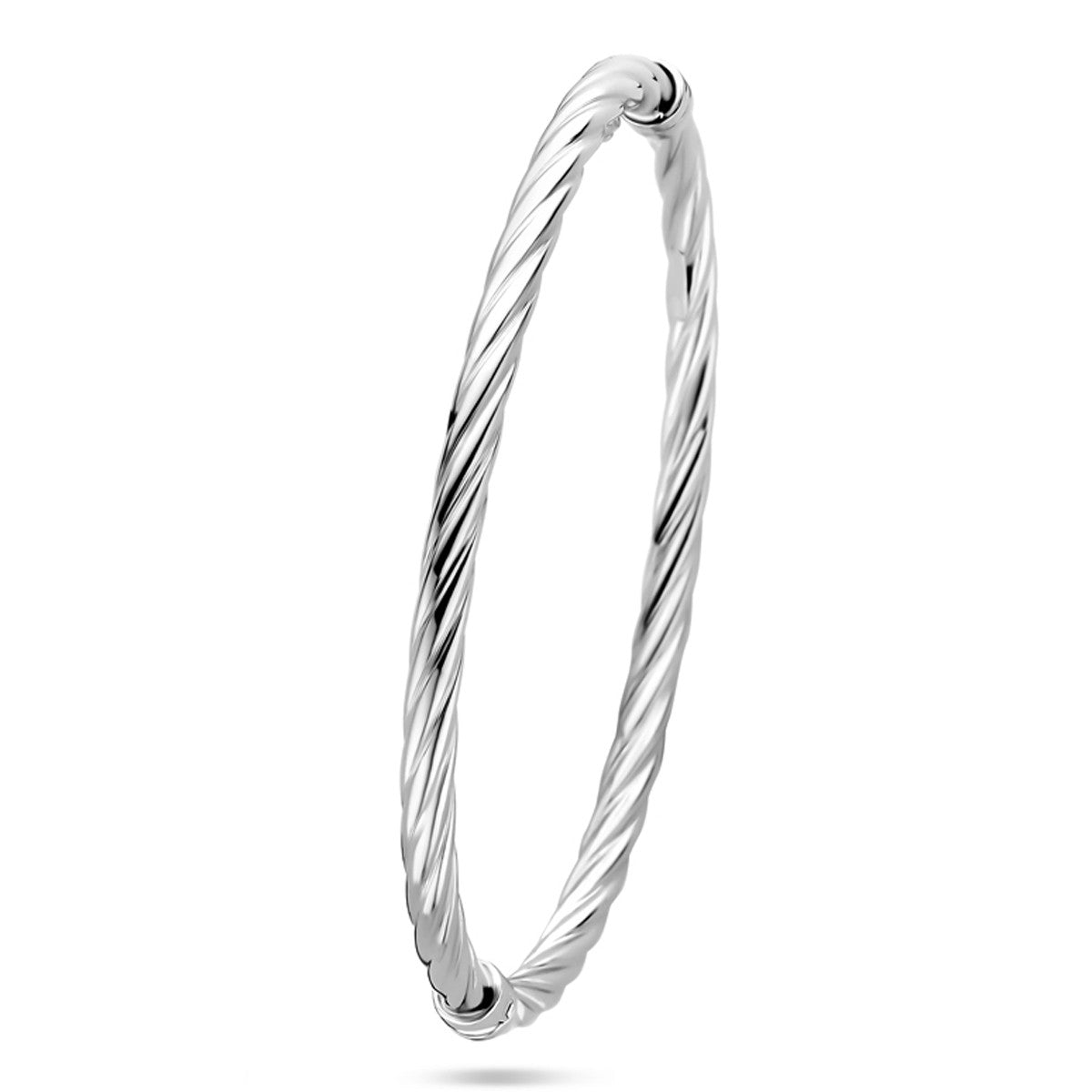 Fantasy Collection Bangle gedraaid scharniersluiting 4 x 61 mm zilver