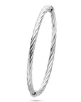 Zilver Gerhodineerd Bangle Gedraaid Scharniersluiting 4 X 61 Mm 1339682 - PansiteNederland.nl