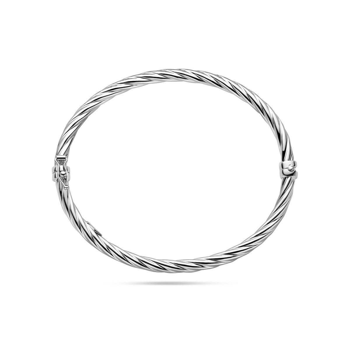 Fantasy Collection Bangle gedraaid scharniersluiting 4 x 61 mm zilver