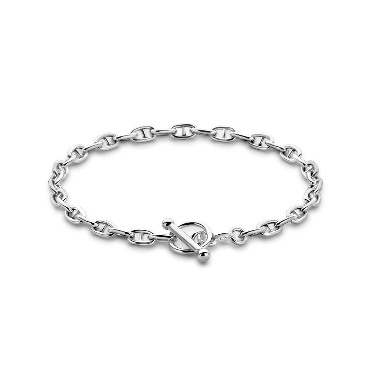 Fantasy Collection Armband marine ronde buis 3,9 mm 18.5 cm kapittelslot zilver